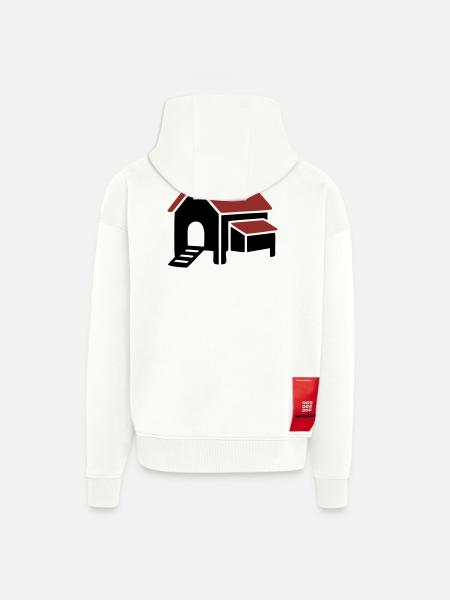 Chicken coop farm icon - Zip Hoodie - made by SPREAD - OFF WHITE