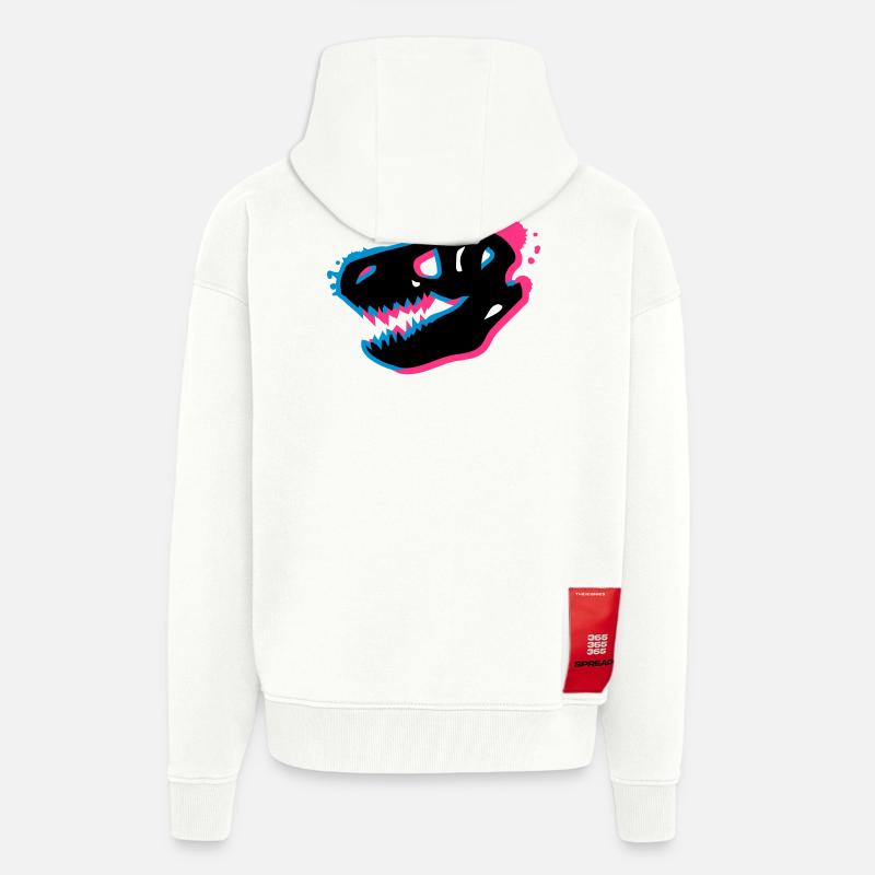 T Rex Schädel 3-D - Zip Hoodie - made by SPREAD - OFF WHITE