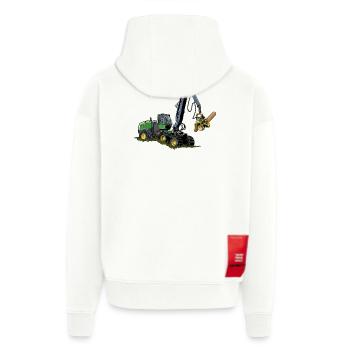Moissonneuse-batteuse, Moissonneuse-batteuse - Veste à capuche bio épaisse oversize fabriqué en UE - OFF WHITE - Dos