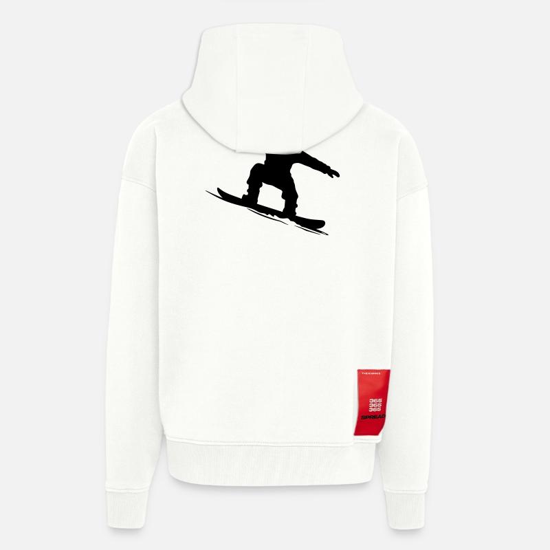 Snowboarder Silhouette - Farbe variabel - Zip Hoodie - made by SPREAD - OFF WHITE
