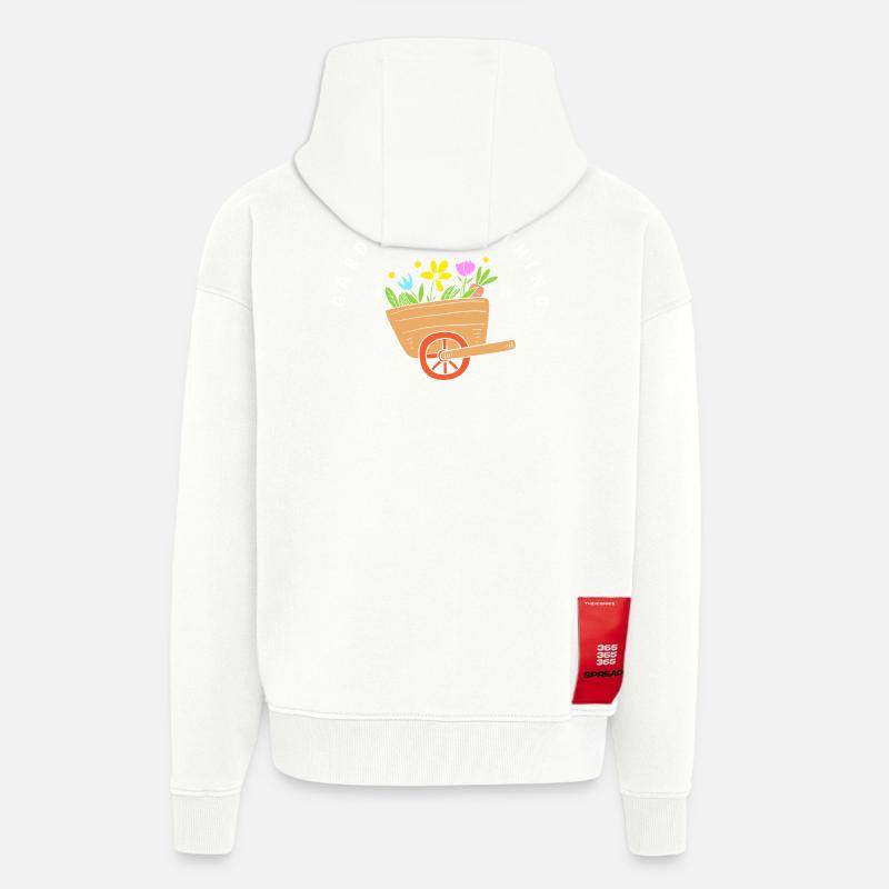 Cadeau de vers de compost - Veste à capuche bio épaisse oversize fabriqué en UE - OFF WHITE