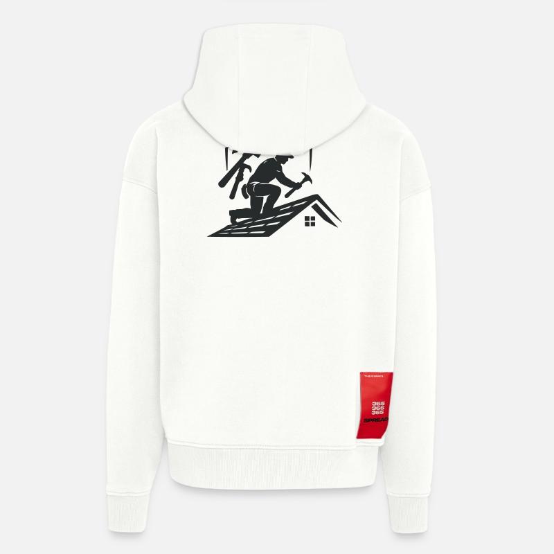 Dachhandwerker Silhouette Dachdecker - Zip Hoodie - made by SPREAD - OFF WHITE