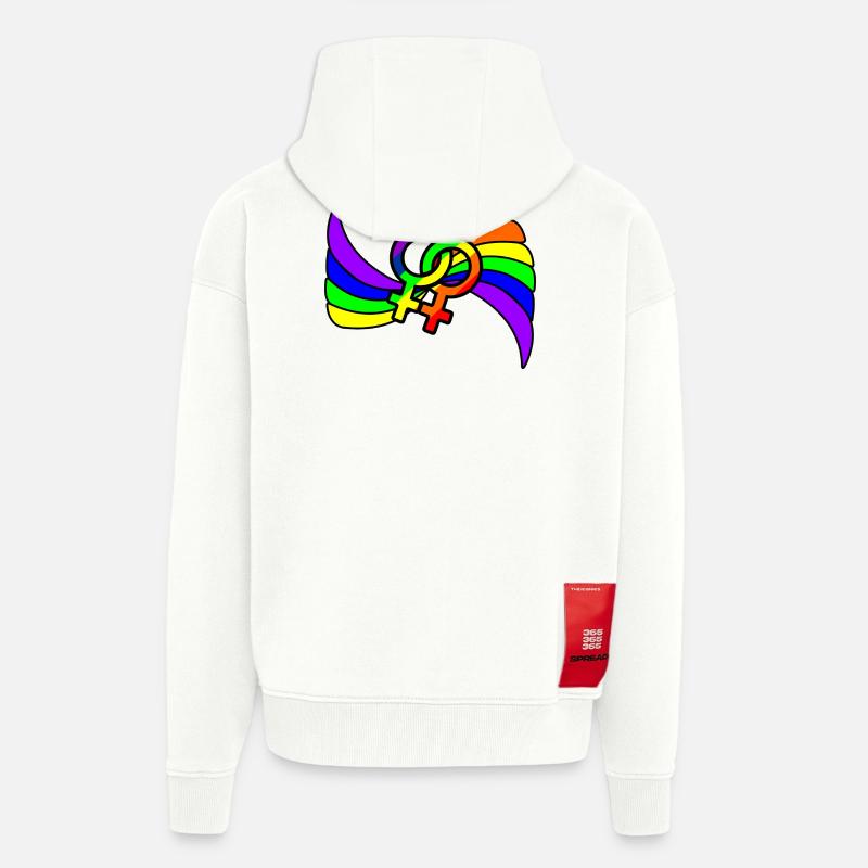 Regenbogen lesbies stolzes Logo - Zip Hoodie - made by SPREAD - OFF WHITE