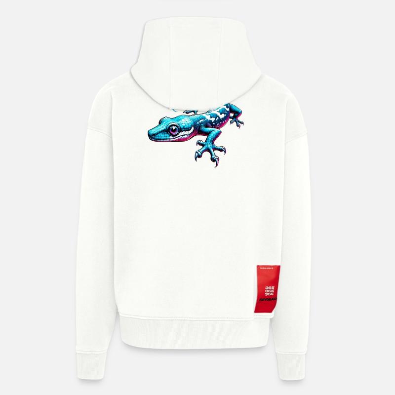 Gecko - Veste à capuche bio épaisse oversize fabriqué en UE - OFF WHITE