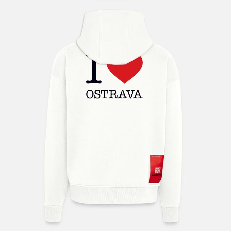 J’ADORE OSTRAVA - Veste à capuche bio épaisse oversize fabriqué en UE - OFF WHITE