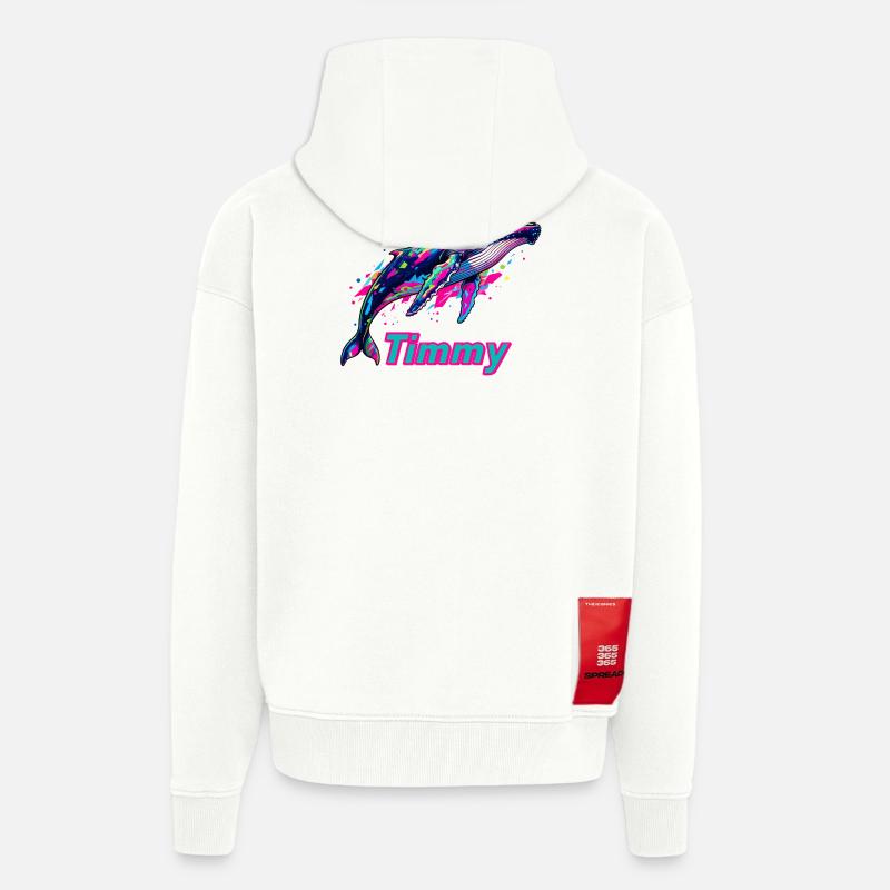 Graffiti néon de Timmy - Veste à capuche bio épaisse oversize fabriqué en UE - OFF WHITE
