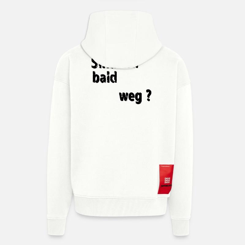 Nous partirons bientôt - Veste à capuche bio épaisse oversize fabriqué en UE - OFF WHITE