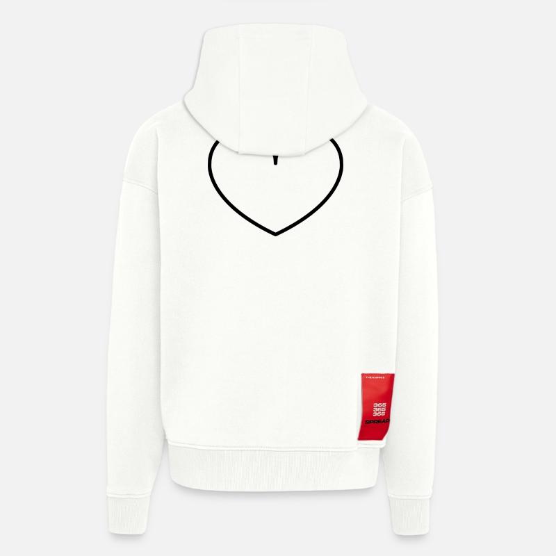 Cœur - Veste à capuche bio épaisse oversize fabriqué en UE - OFF WHITE