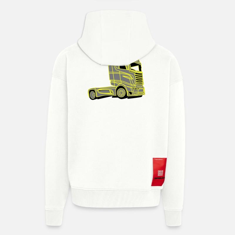 Camion V8 Super R1000 Vabis - Veste à capuche bio épaisse oversize fabriqué en UE - OFF WHITE