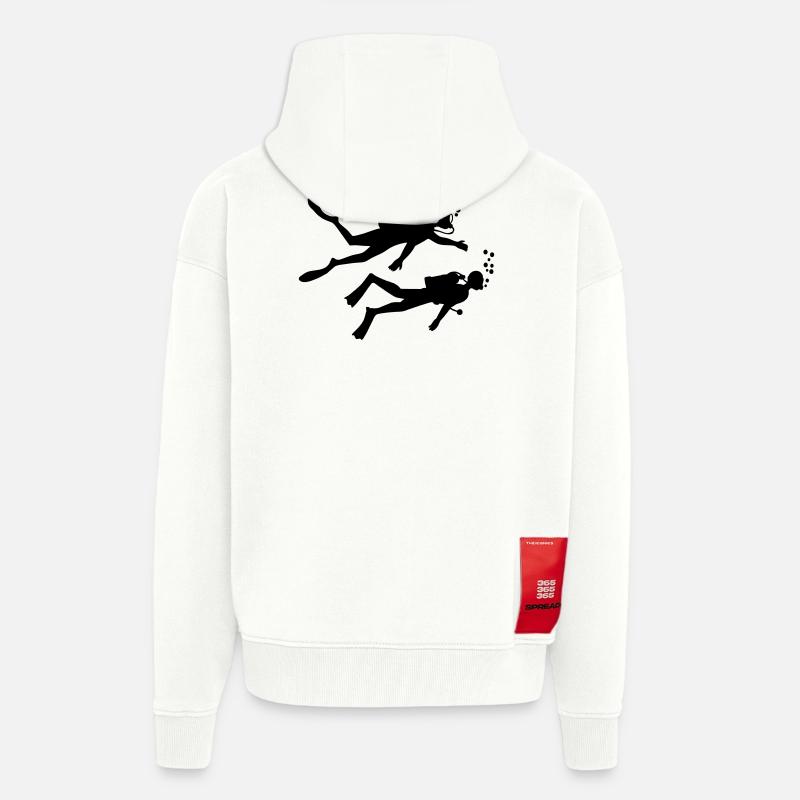 Zwei Unterwassertaucher - Zip Hoodie - made by SPREAD - OFF WHITE