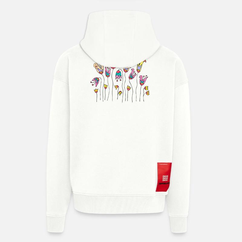 Fleur - Veste à capuche bio épaisse oversize fabriqué en UE - OFF WHITE