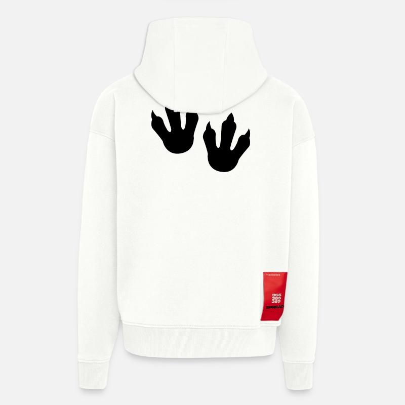 Dinosaur Footprints - Zip Hoodie - made by SPREAD - OFF WHITE