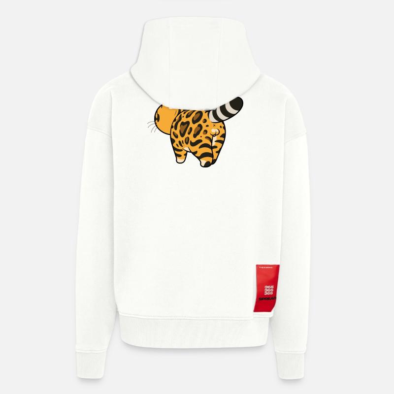 Leopard pattern converter - Zip Hoodie - made by SPREAD - OFF WHITE
