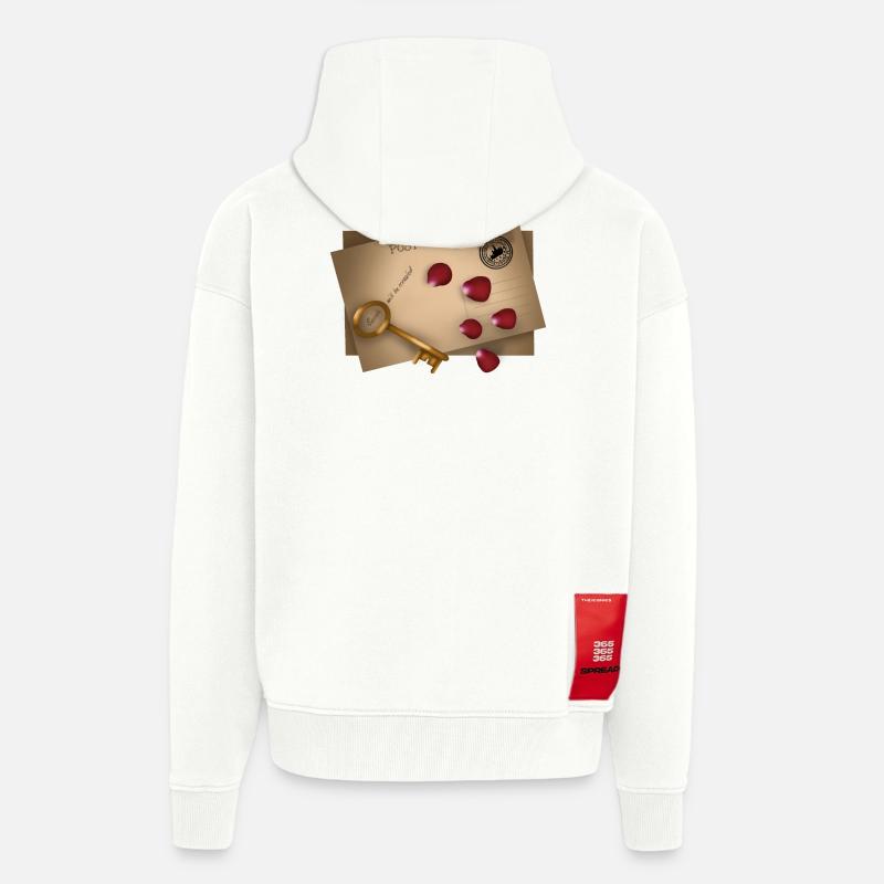 Post Card: Secrets will be released - Zip Hoodie - made by SPREAD - OFF WHITE