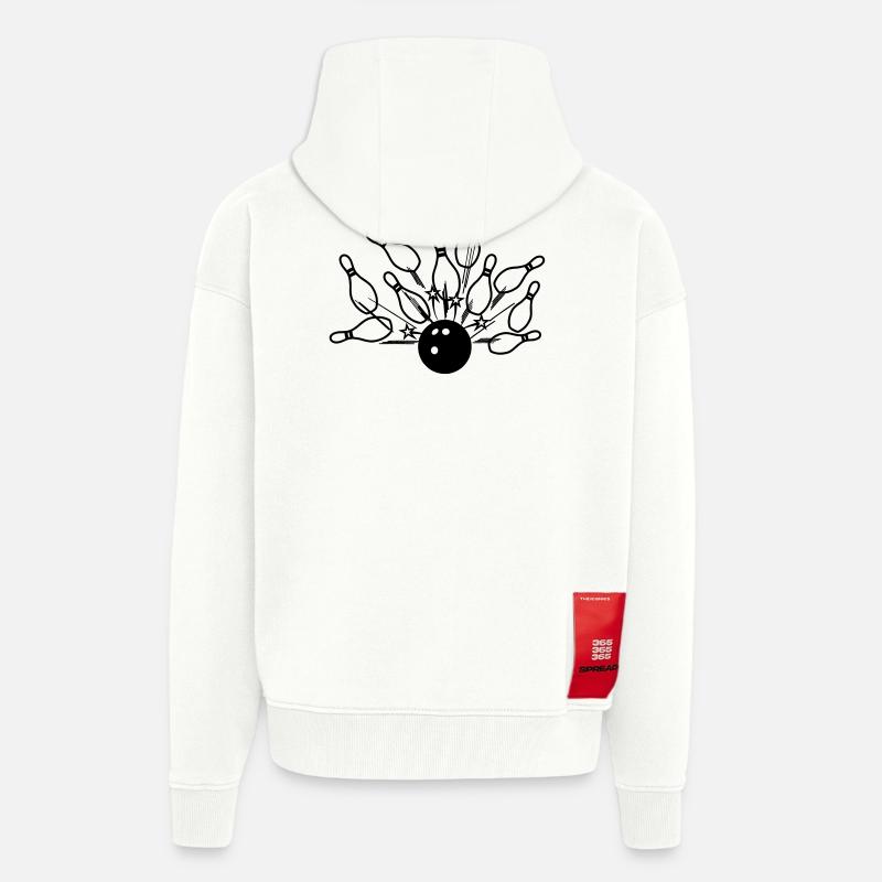 Bowling-Schlag - Zip Hoodie - made by SPREAD - OFF WHITE