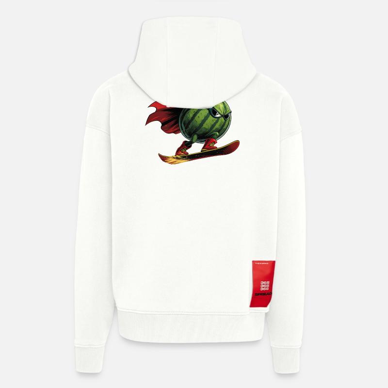 Superheld Wassermelone Auf Snowboard Action - Zip Hoodie - made by SPREAD - OFF WHITE