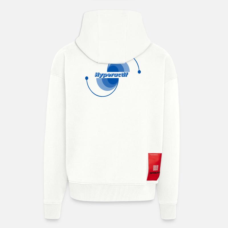 Hyperactif  - Veste à capuche bio épaisse oversize fabriqué en UE - OFF WHITE