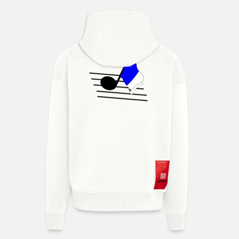 Musique de spa & courses - Veste à capuche bio épaisse oversize fabriqué en UE - OFF WHITE