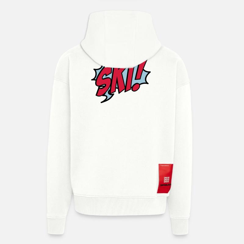 Ski - Veste à capuche bio épaisse oversize fabriqué en UE - OFF WHITE