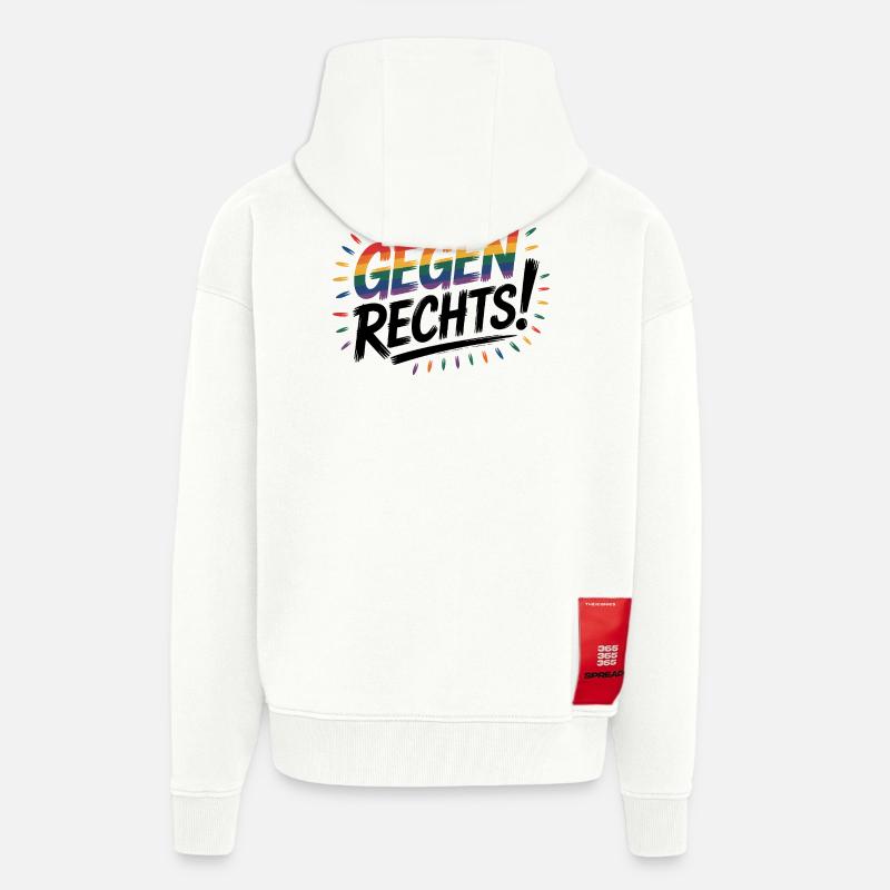Gegen Rechts - Cool Pride Logo - Zip Hoodie - made by SPREAD - OFF WHITE