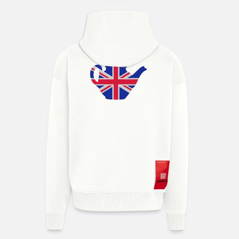 British teapot 3clr - Zip Hoodie - made by SPREAD - OFF WHITE