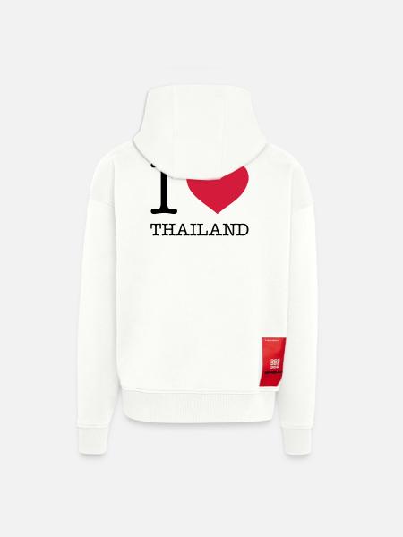 I LOVE THAILAND - Heavyweight oversized organic hættejakke made in EU - OFF WHITE
