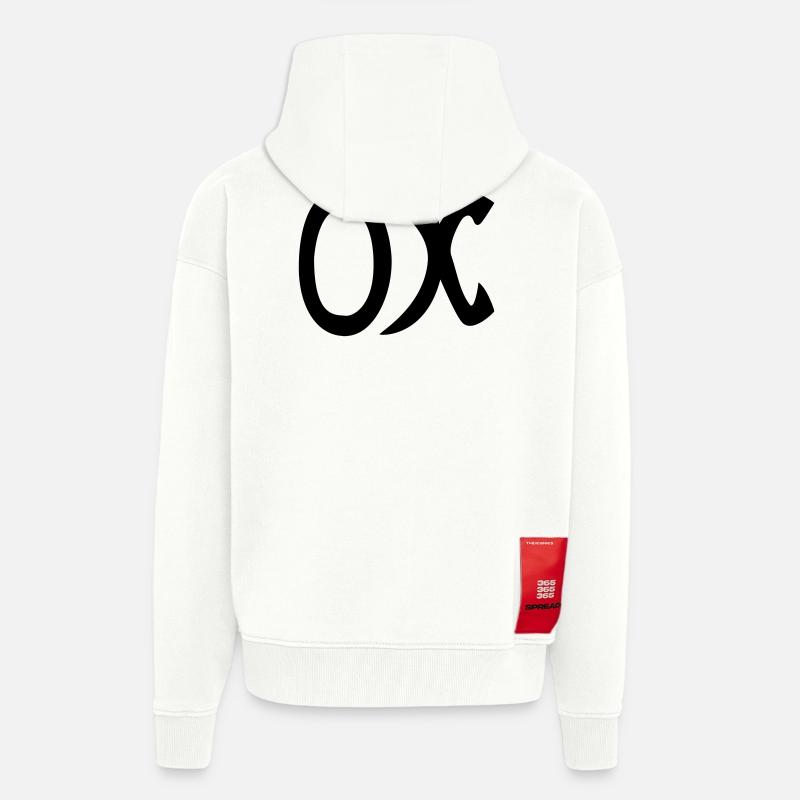 arabe - Veste à capuche bio épaisse oversize fabriqué en UE - OFF WHITE