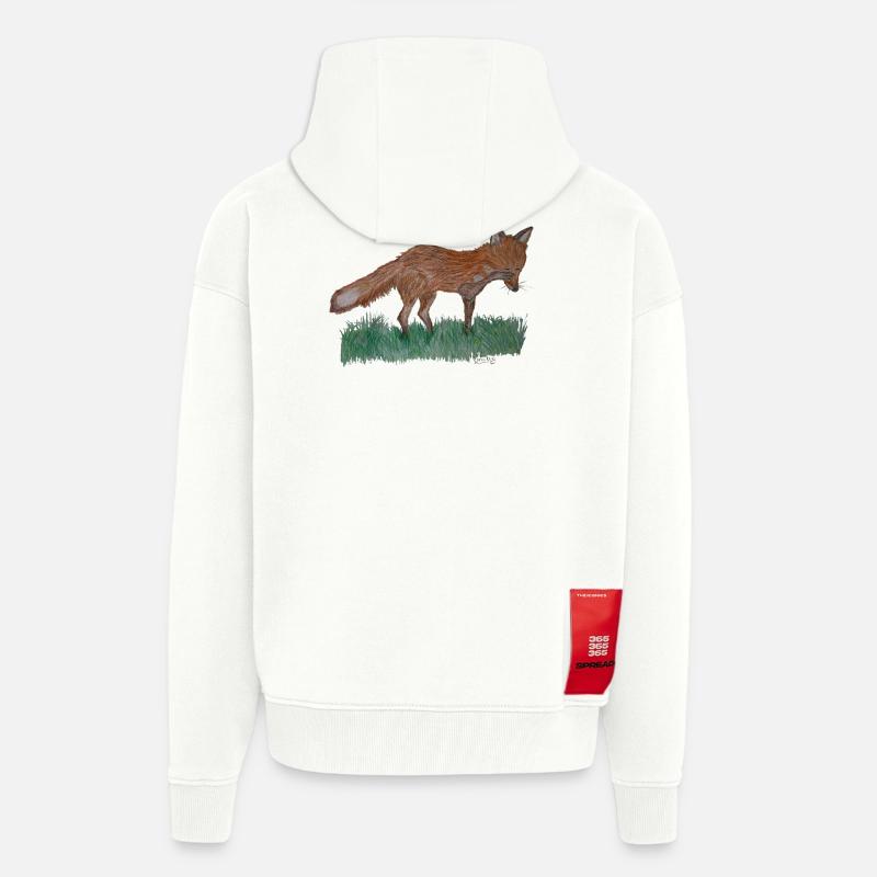 Ich bin nur ein Fuchs - Zip Hoodie - made by SPREAD - OFF WHITE