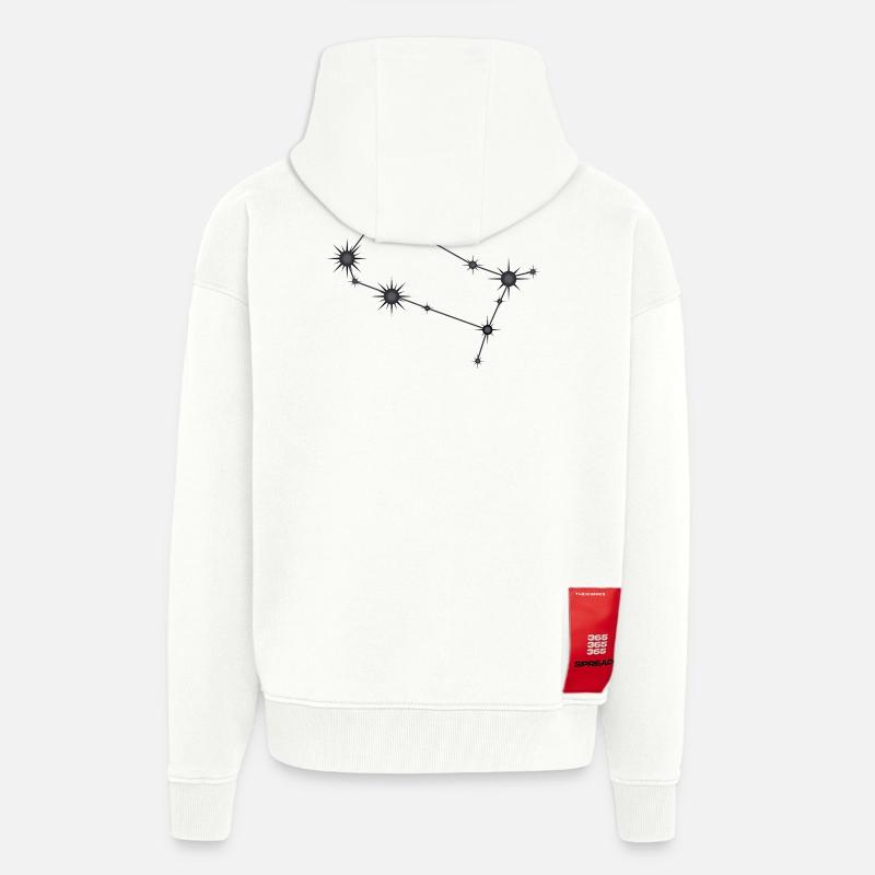 Zwillinge Sternbild Sternzeichen Schwarz & Grau - Zip Hoodie - made by SPREAD - OFF WHITE