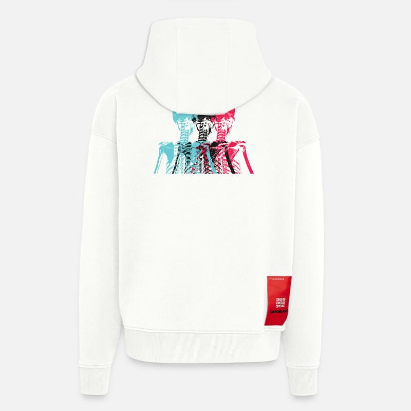 Pop Art Skeleton Neon Retro Design - Zip Hoodie - made by SPREAD - OFF WHITE