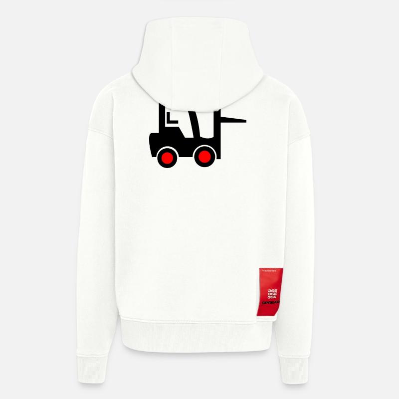Chariot élévateur - Veste à capuche bio épaisse oversize fabriqué en UE - OFF WHITE