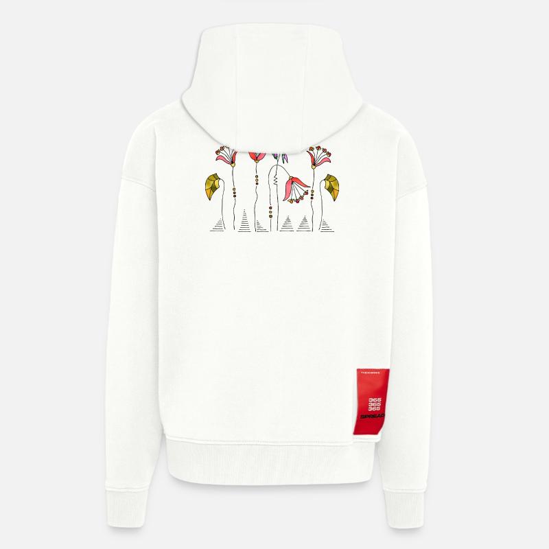 Fleur - Veste à capuche bio épaisse oversize fabriqué en UE - OFF WHITE