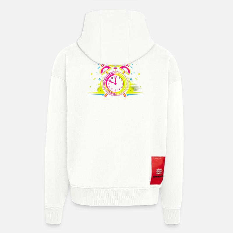 Synthwave de réveil - Veste à capuche bio épaisse oversize fabriqué en UE - OFF WHITE