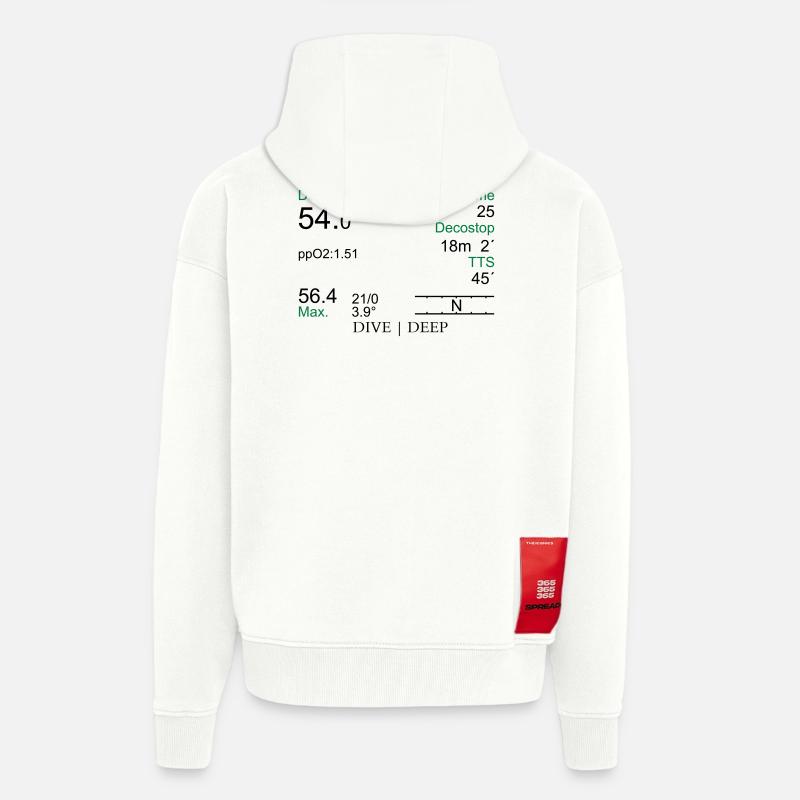 Tauchcomputer - Zip Hoodie - made by SPREAD - OFF WHITE