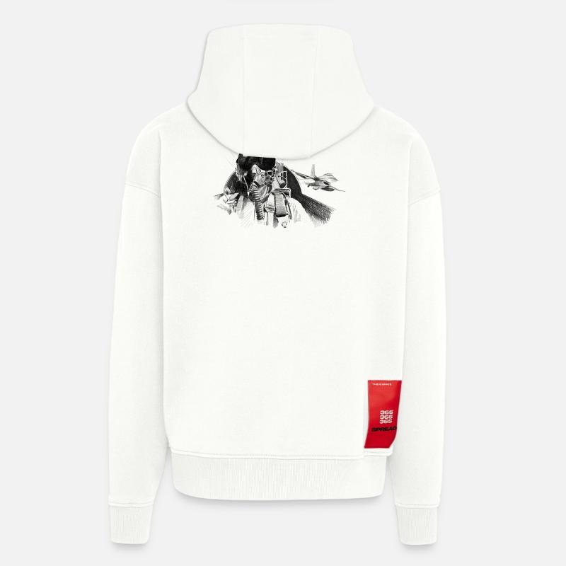Fighter pilot - Veste à capuche bio épaisse oversize fabriqué en UE - OFF WHITE