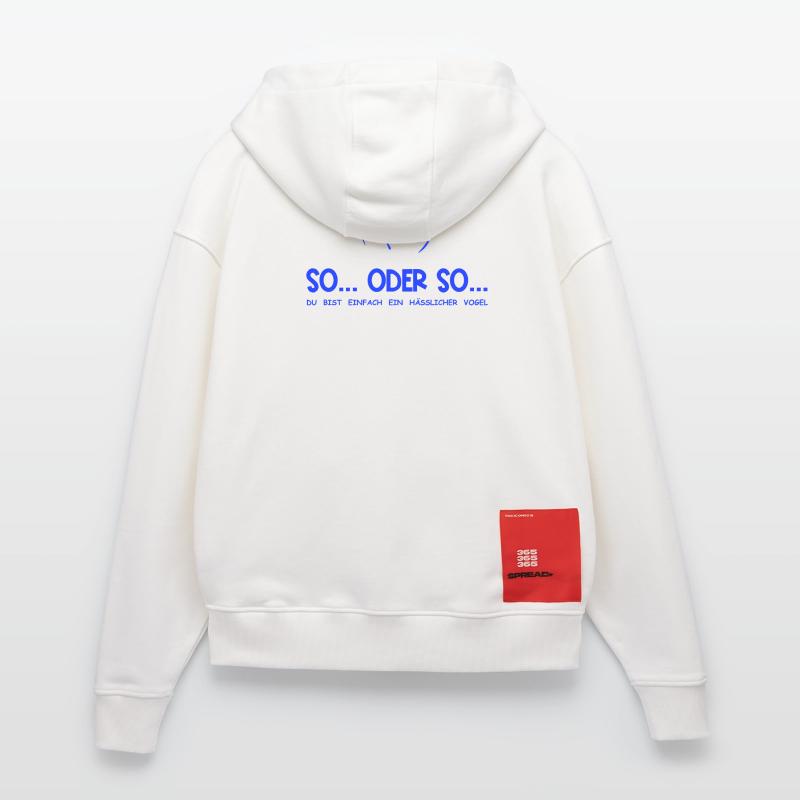 So...Oder So: Hässlicher Vogel - Blau Zip Hoodie - made by SPREAD