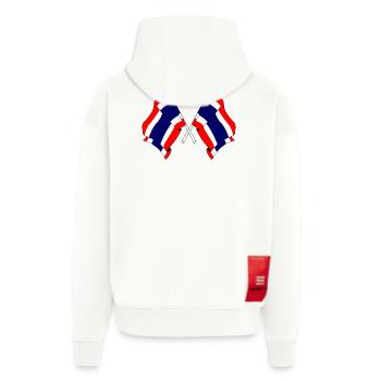 Deux drapeaux traversés depuis la Thaïlande - Veste à capuche bio épaisse oversize fabriqué en UE - OFF WHITE - Dos