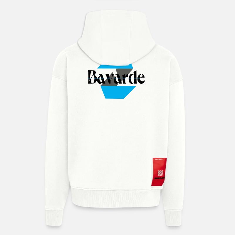 Logo bavarde - Veste à capuche bio épaisse oversize fabriqué en UE - OFF WHITE