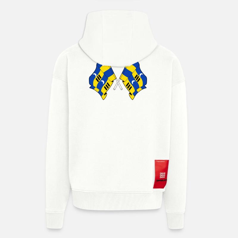 Crossed Ameland Flags – Island Pride - Zip Hoodie - made by SPREAD - OFF WHITE