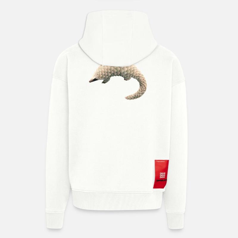 Pangolin - Veste à capuche bio épaisse oversize fabriqué en UE - OFF WHITE
