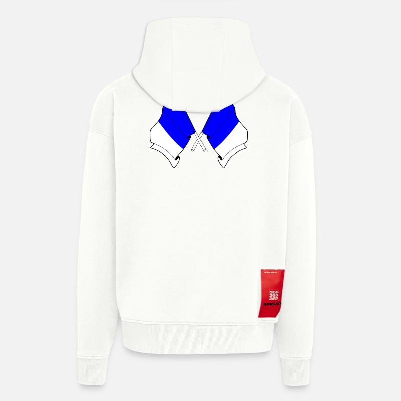 Spa Twin Flags - Veste à capuche bio épaisse oversize fabriqué en UE - OFF WHITE