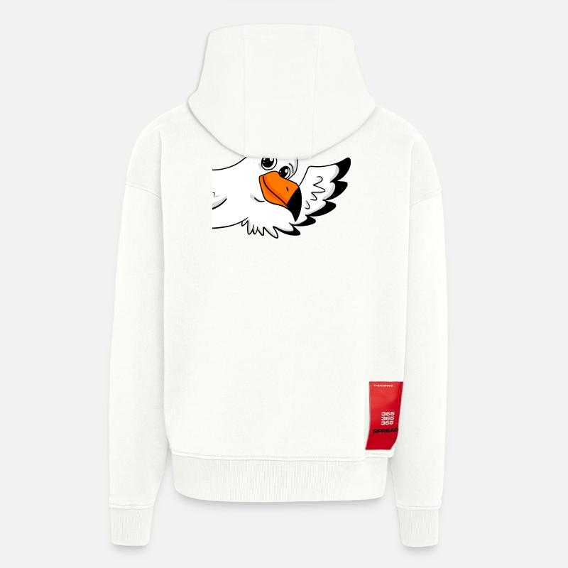 Seagull greeting greeting - Zip Hoodie - made by SPREAD - OFF WHITE