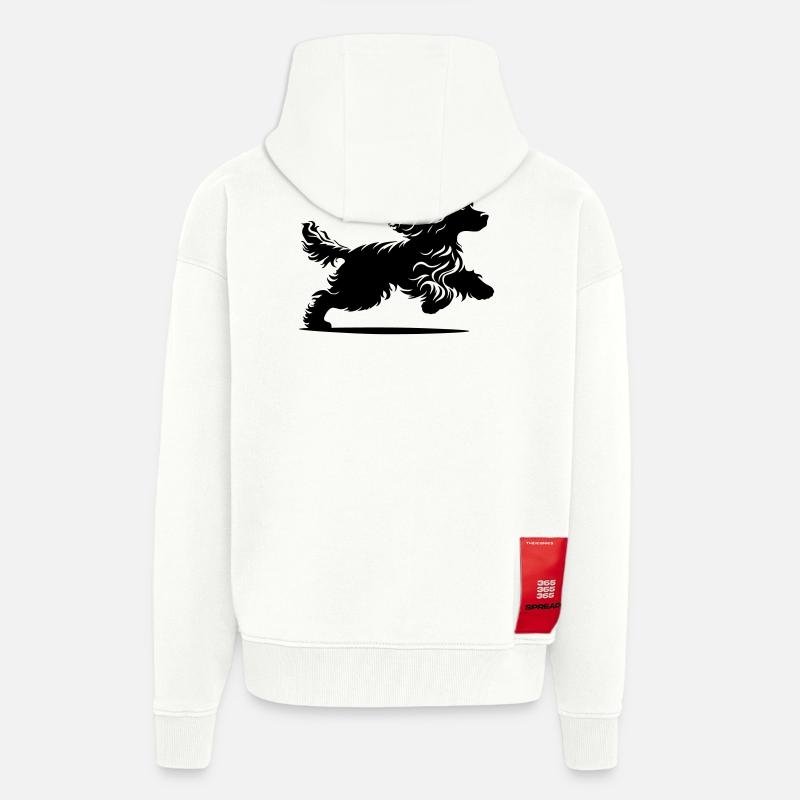 Cocker Spaniel - Veste à capuche bio épaisse oversize fabriqué en UE - OFF WHITE