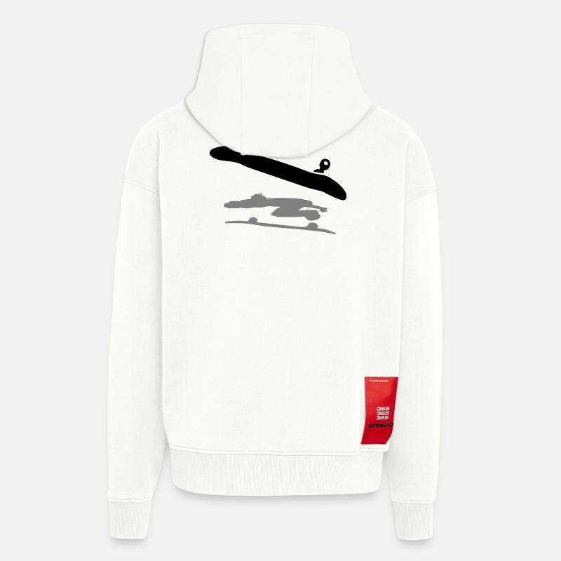 Skateboard - Zip Hoodie - made by SPREAD - OFF WHITE