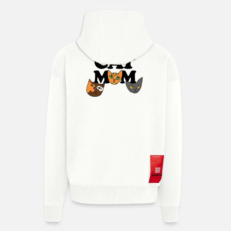 Three Cat Faces in Bold Palette - Zip Hoodie - made by SPREAD - OFF WHITE