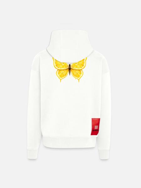 Lemon Wings – Glowing Fruit Butterfly - Zip Hoodie - made by SPREAD - OFF WHITE