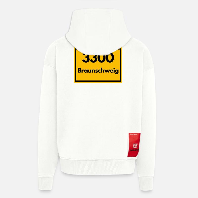 OLD POSTCODE POSTCODE RETRO 3300 BRAUNSCHWEIG - Zip Hoodie - made by SPREAD - OFF WHITE