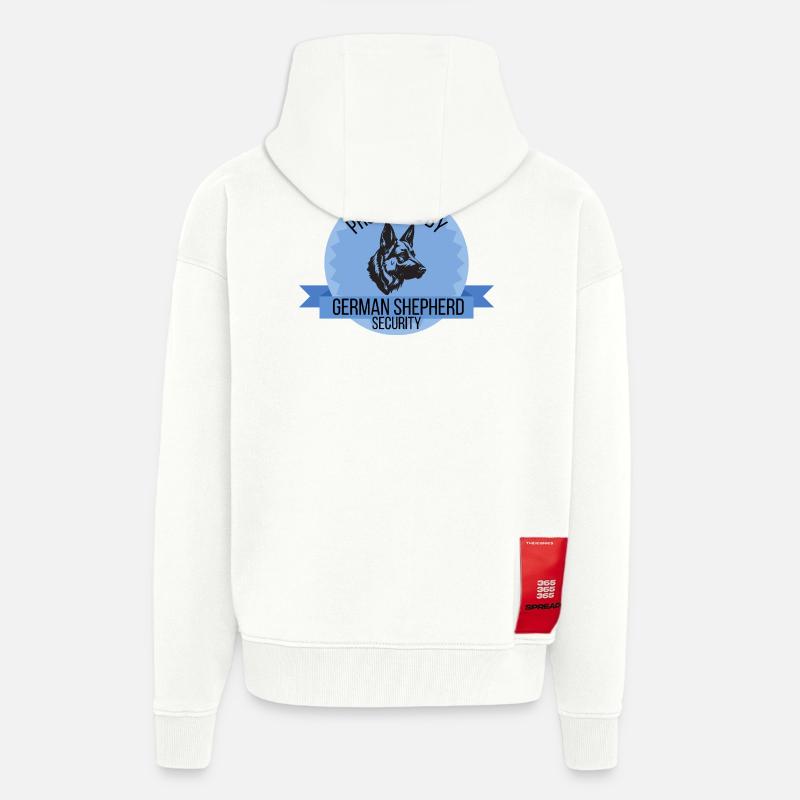 Protected By German Shepherd Security - Zip Hoodie - made by SPREAD - OFF WHITE