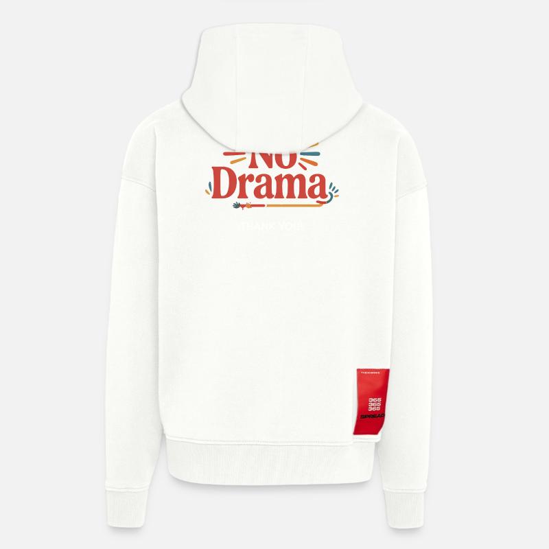 Pas de drame - Merci ! - Veste à capuche bio épaisse oversize fabriqué en UE - OFF WHITE