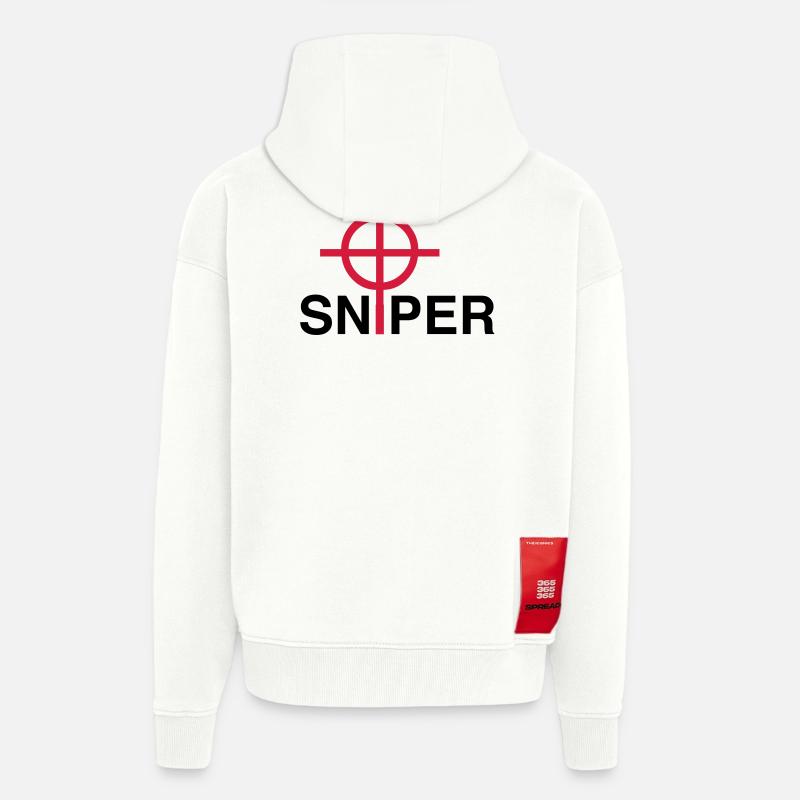 Sniper - Veste à capuche bio épaisse oversize fabriqué en UE - OFF WHITE